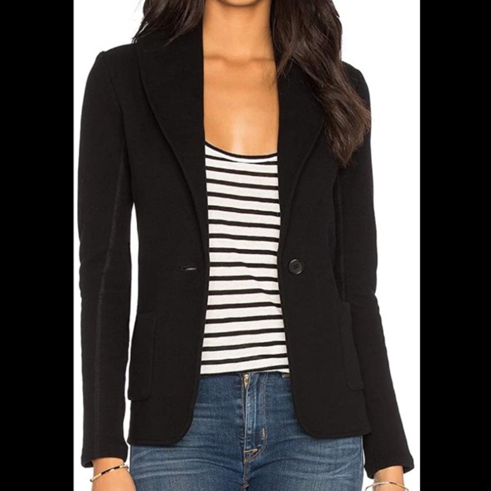 NEW James Perse black shawl collar knit blazer